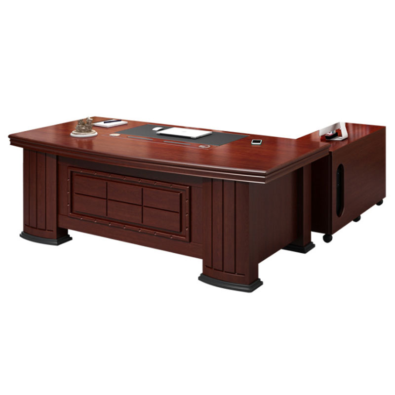 刘利博1670办公桌 主台副台桌下柜一大二小三件组合桌 环保油漆实木贴