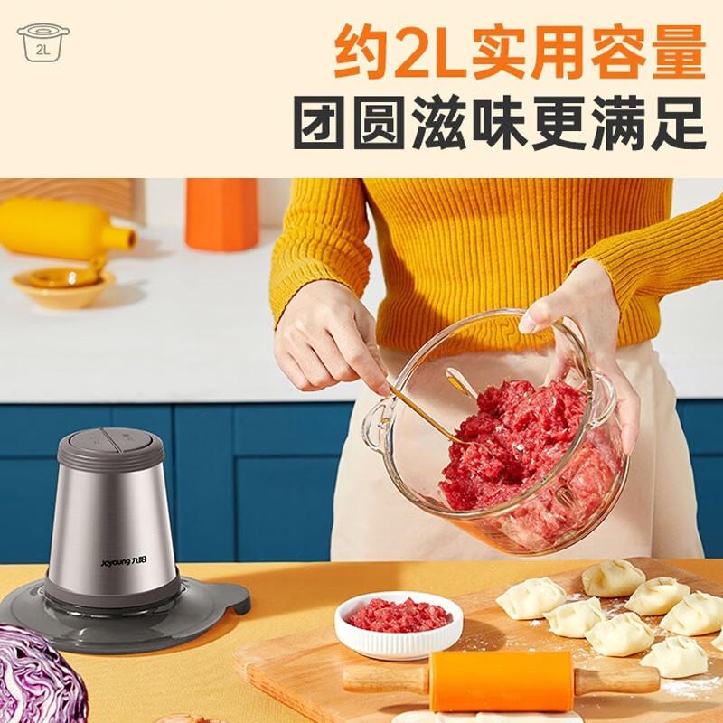 九阳(Joyoung) 绞肉机搅拌机家用绞馅碎肉机电动料理绞菜打肉机自动厨房辅食机约2L大容量 S18-LA199高清大图