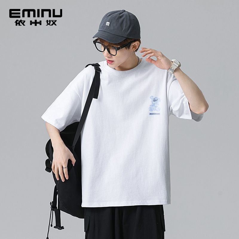 真维斯短袖t恤男宽松休闲运动半截袖上衣潮流情侣款男女半袖上衣