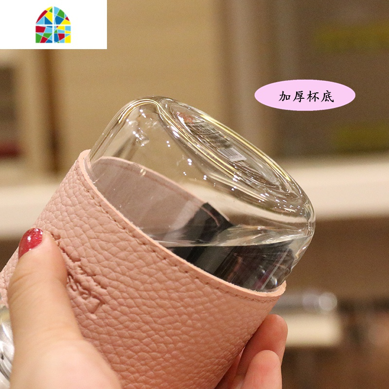 文艺玻璃杯少女心耐热水杯ins带茶隔茶杯男女士学生大肚随手杯子 FENGHOU