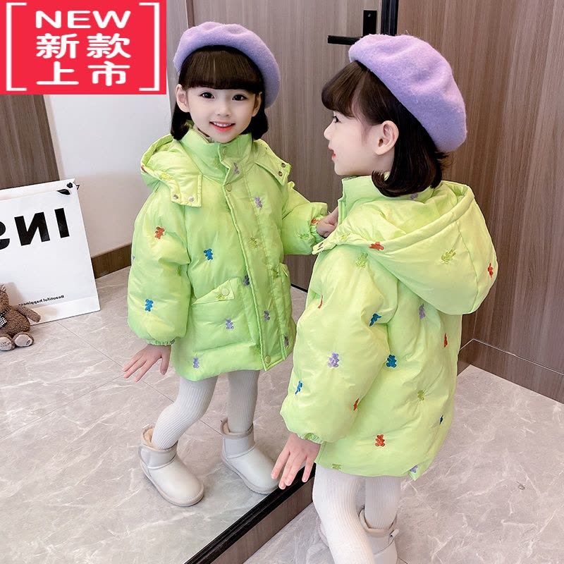可莉允女童冬装棉服2022新款加厚中长款儿童装宝宝冬季棉袄女孩羽绒棉衣图片