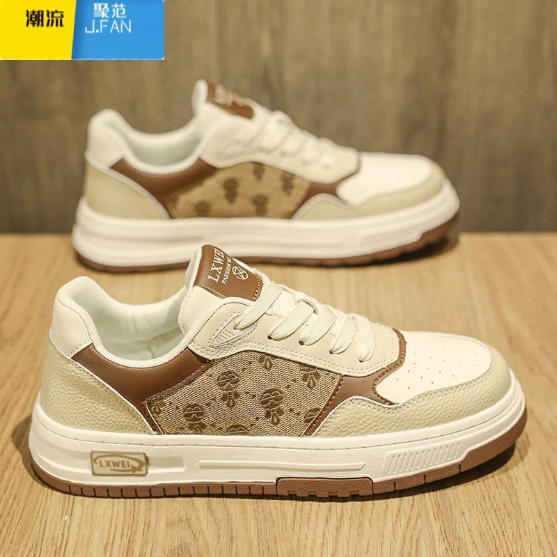 聚范男鞋2024新款潮鞋秋季板鞋男潮流百搭运动休闲板鞋低帮透气帆布鞋图片