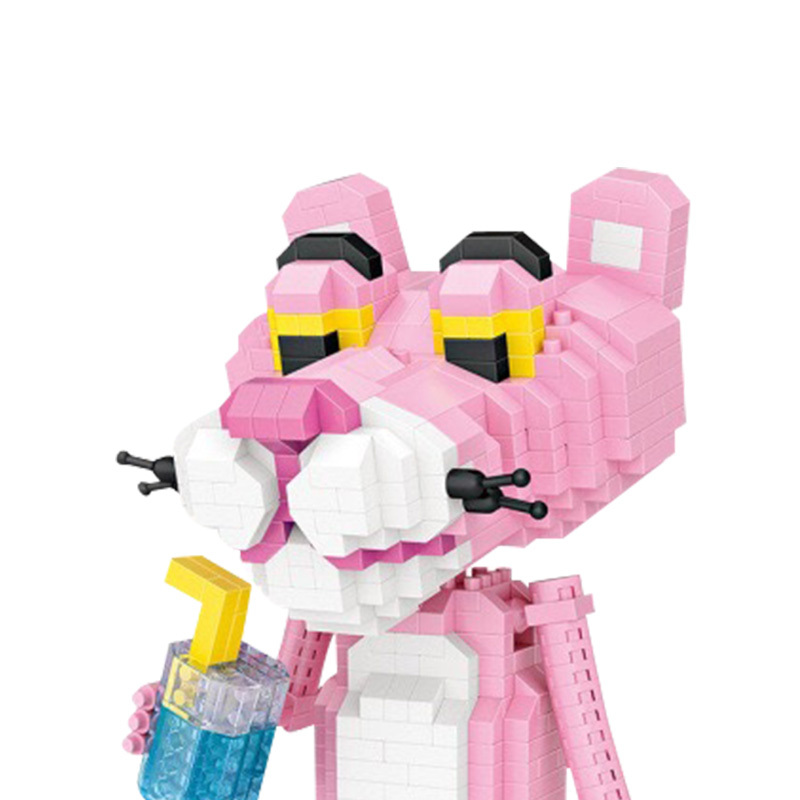 loz俐智拼插拼接不兼容乐高积木玩具男孩网红ip家族系列积木摆件粉红