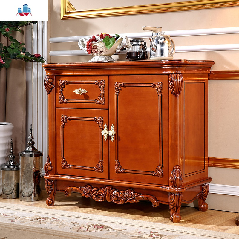 欧式大理石餐边柜茶水柜实木功夫客厅简约水桶烧水边柜家用储物柜 泰空仓