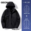 冲锋衣男女情侣三合一可拆卸登山服春秋冬季加绒外套_290 3XL 女款/黑色【含内胆】
