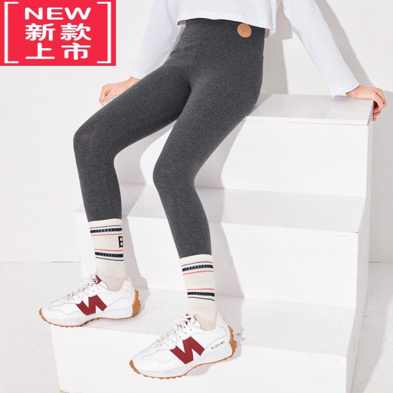 可莉允女童加绒打底裤秋冬外穿儿童高腰裤子白色大童女孩保暖裤一体绒款图片
