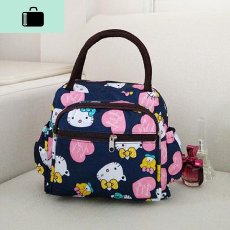 上班拎的小布包手提时尚袋子女式便携小拎包零钱奶奶帆布两用拎包NEW LAKE女士钱包/卡包 米白色深蓝底KT苗-263