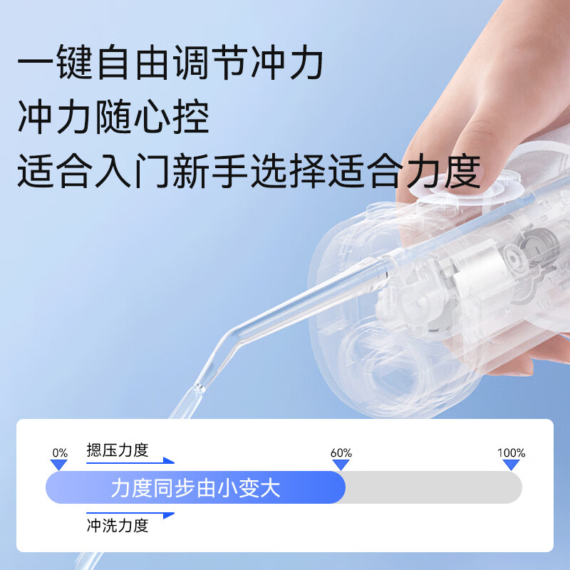 华为智选 家用立式便携式牙齿冲洗器 Pro 冰晶蓝高清大图
