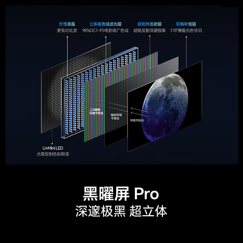 海信电视小墨E5Q Pro 100英寸 U+MiniLED 信芯芯片 黑曜屏Pro智能平板电视 100E5Q-PRO