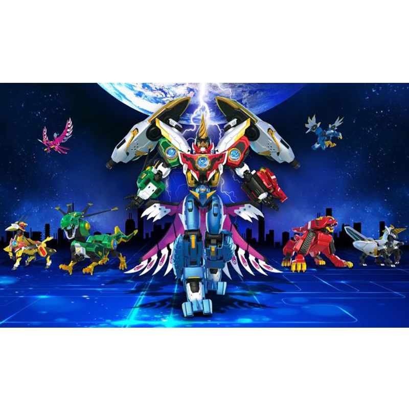 正版神兽金刚4玩具邦宝历险记合体变形机器人雄狮金刚机甲全套4英寸