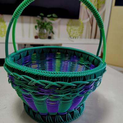 大约口径26左右 手编提篮加大号野餐篮蔬菜篮水果篮浴室洗澡玩具收纳篮子手工编织