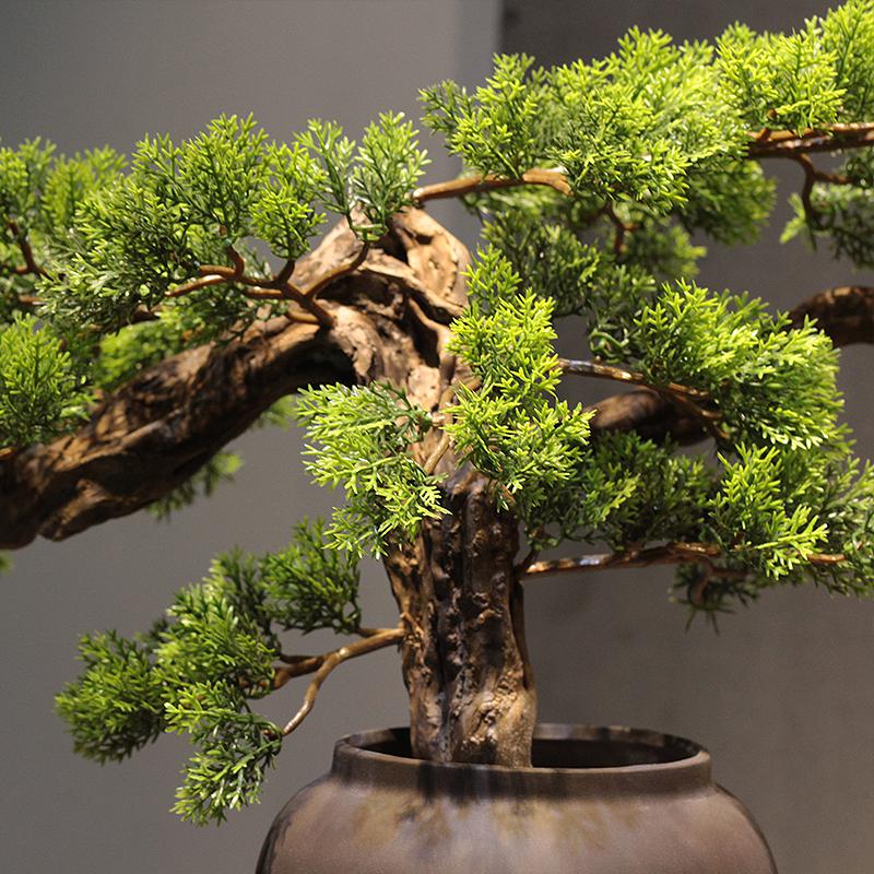 新中式风化木根迎客松盆景 陶瓷花盆禅意摆件 倒流香软装博古架 三维工匠 倒流香炉(有需要可单独购买)高清大图