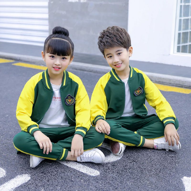 幼儿园园服春季夏装中小学生校服套装春秋装儿童运动会小学生班服红色