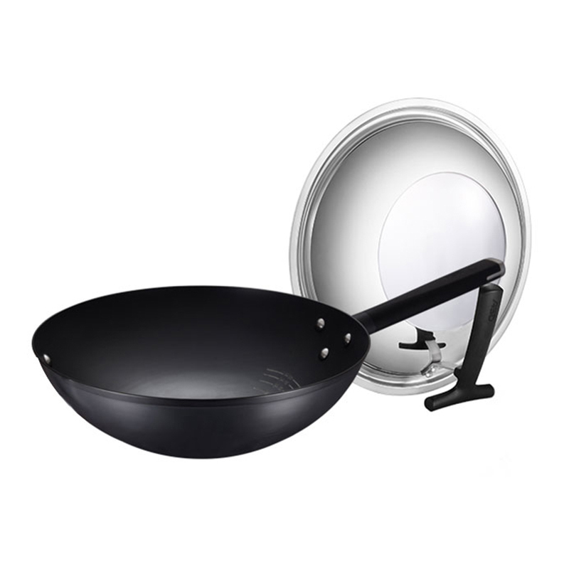 爱仕达(ASD) CF30M2Q 大铁锅锈不了旋风底精铁炒锅无涂层不生锈厨房家用厨房炒菜锅明火用