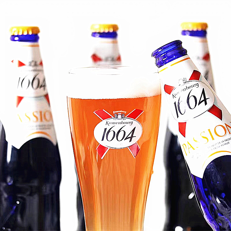 Kronenbourg1664百香果啤酒法国果味小麦啤250ml*6瓶