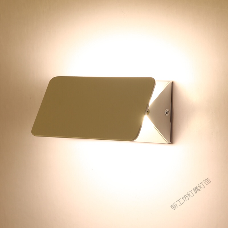 苏宁放心购 床头壁灯客厅过道简约酒店家用温馨工程走廊简欧北欧简欧现代铝材LED卧室 A款黑色16cm--5瓦白光