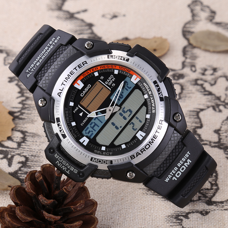 卡西欧(Casio)手表户外多功能登山防水运动电子表石英表男表 SGW-400H-1B