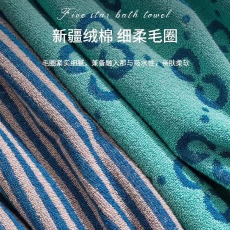 世纪金鹰 32股纱全棉提花断档浴巾 450克*1 条高清大图