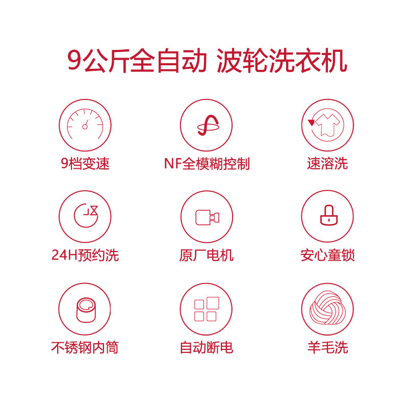 三洋(SANYO) N9 9公斤 大容量 全自动波轮洗脱一体洗衣机 家用非变频 速溶洗 智能预约 甩干脱水(灰色)