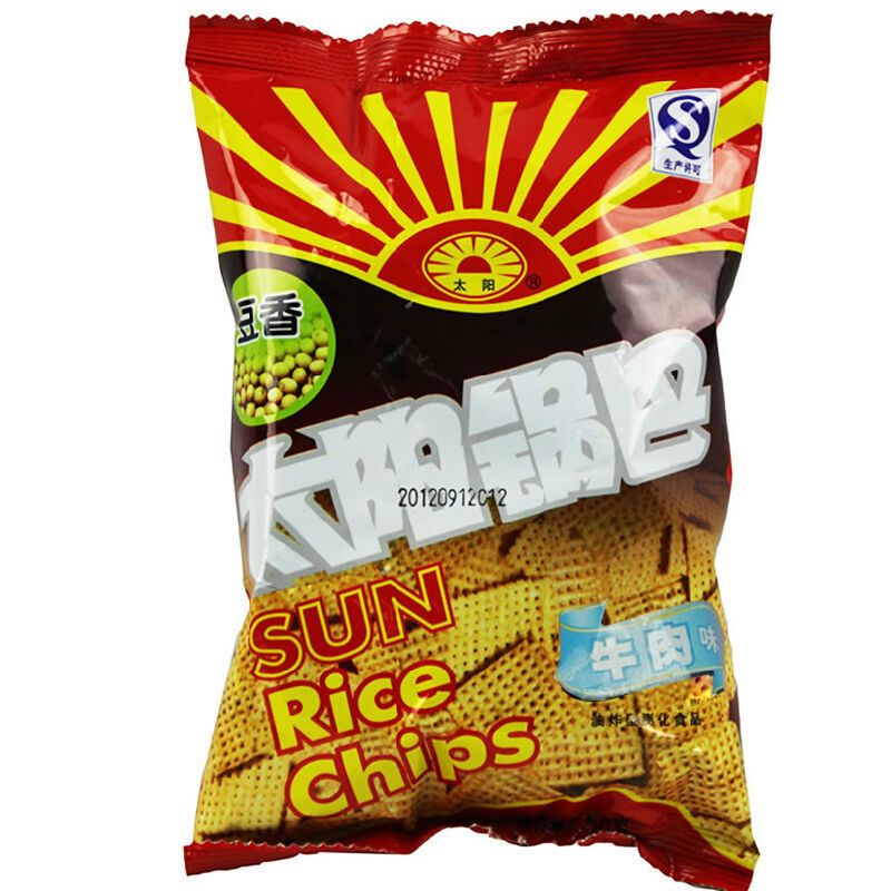 太阳锅巴小米类豆香类麻辣味五香牛肉休闲膨化零食品地方特产豆香牛肉