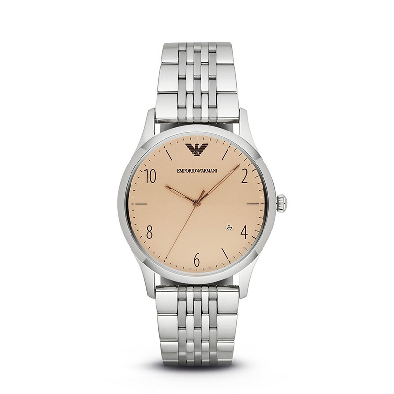 阿玛尼(EMPORIO.ARMANI)手表 钢制表带商务时尚休闲石英表男士腕表 摩登复古 AR1881