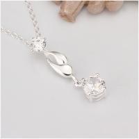 N495 Women Silver Necklace 镀925纯银女项链日韩版锁骨链潮人送女朋友七夕情人节礼物