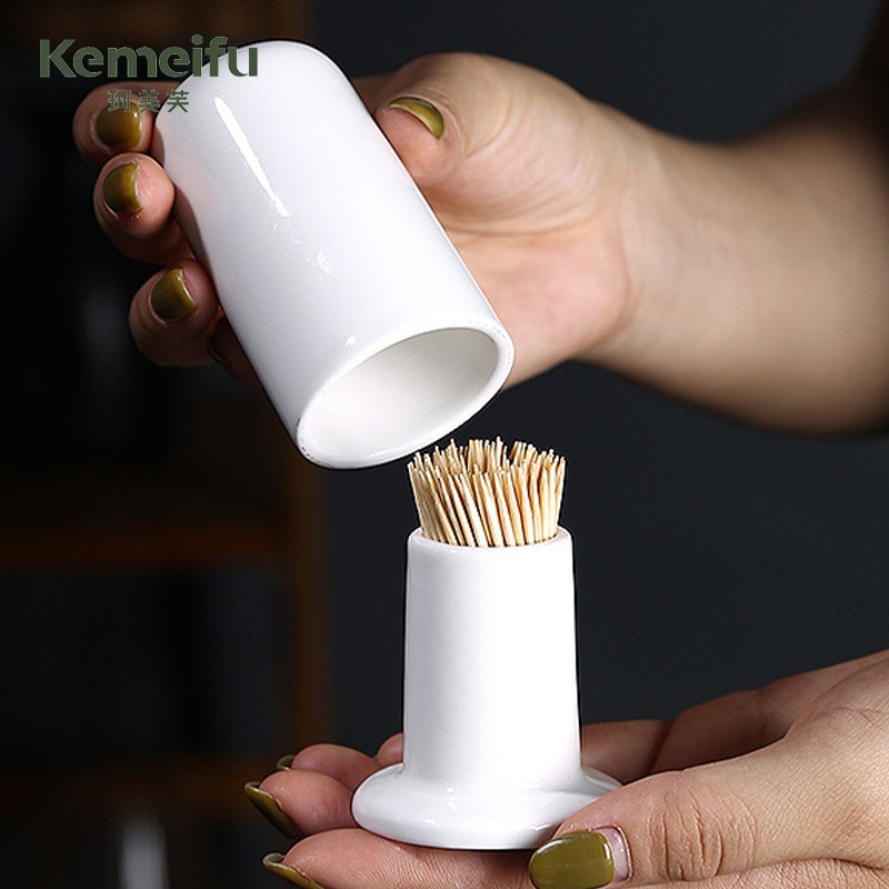 珂美芙 圆形牙签盅 圆形带盖 个高清大图