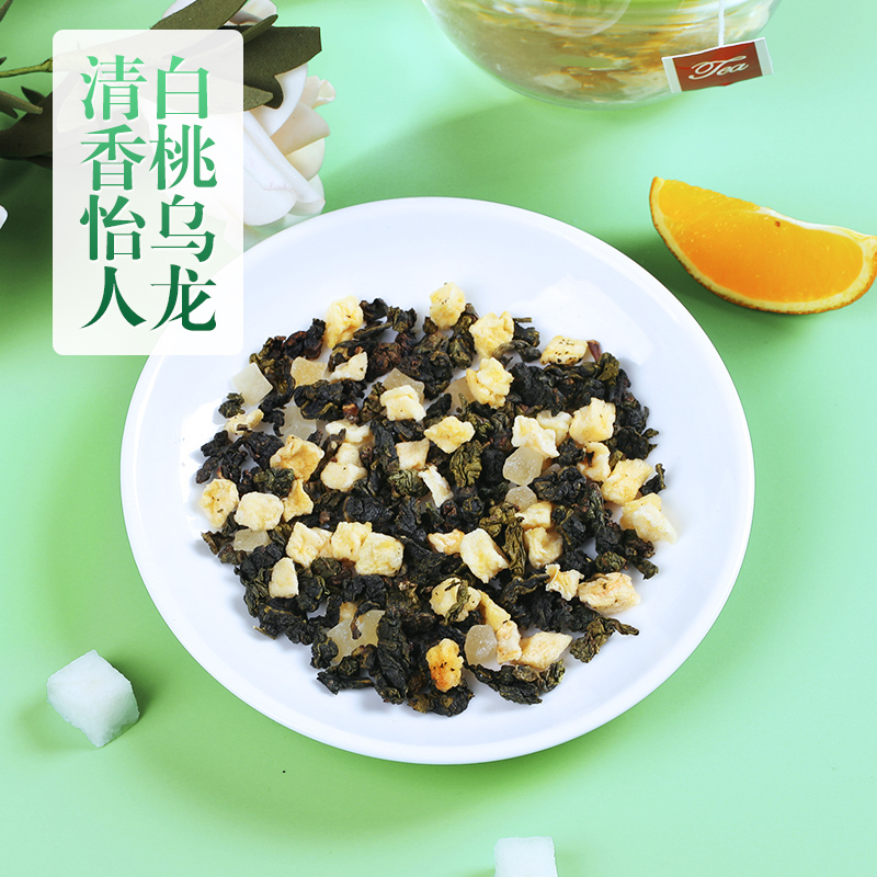 陌上花开白桃乌龙茶白桃乌龙蜜茶水果味冷泡茶组合三角茶包袋泡茶高清大图