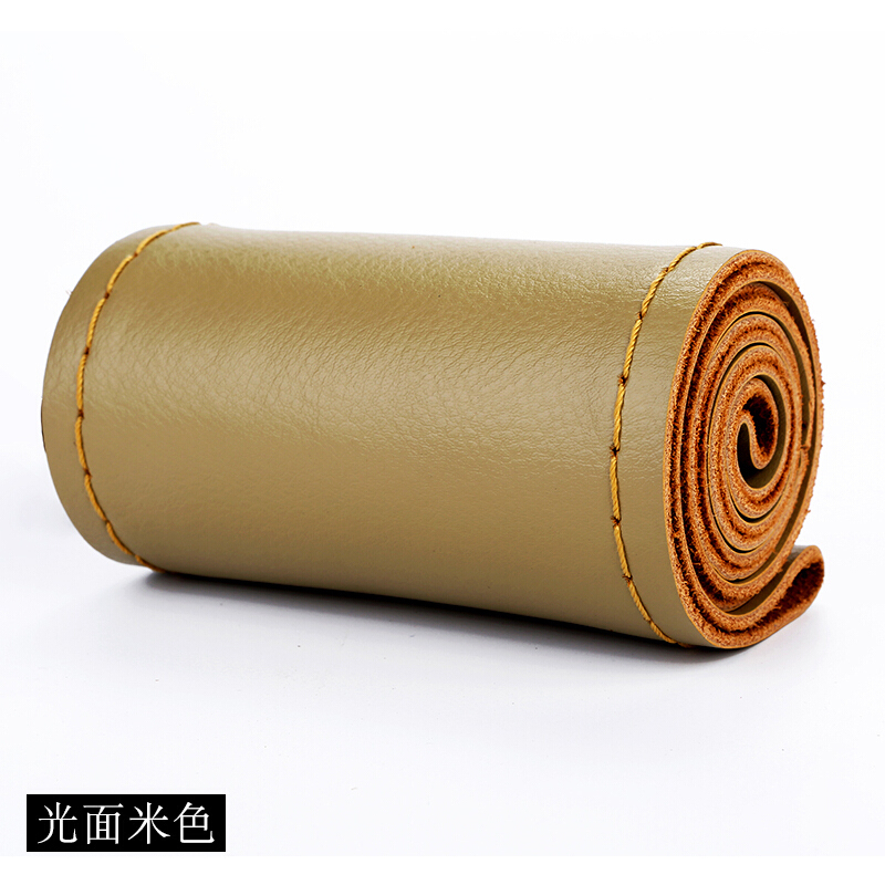 真皮方向盘套汽车方向盘套手缝方向套四季通用汽车把套牛皮套