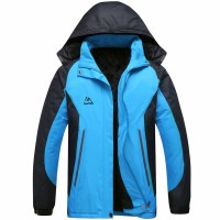 加厚加绒加棉男冲锋衣女户外运动登山休闲滑雪运动防寒服外套棉衣 L CBZ-棉衣女月蓝色