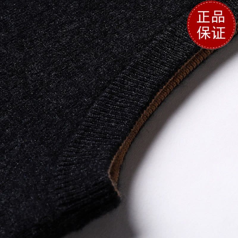 免费退换 牧绒多斯中年男士针织衫V领开衫春秋100%羊绒背心加厚坎肩马甲山羊绒不褪色保暖舒适全羊毛新品特价大牌同款图片