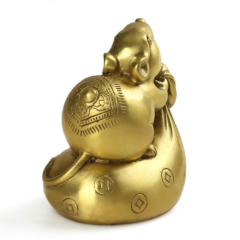 美帮汇金钱鼠摆件铜老鼠摆件十二生肖老鼠居家礼品高清大图