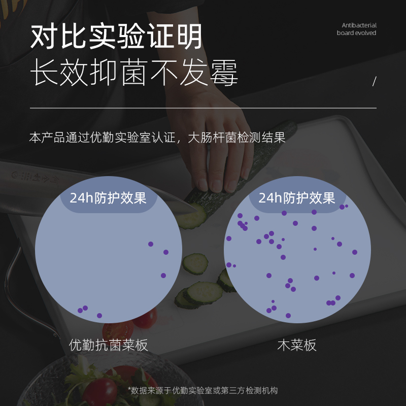 优勤304不锈钢菜板家用抗菌防霉双面切水果砧板厨房粘板加厚塑料案板