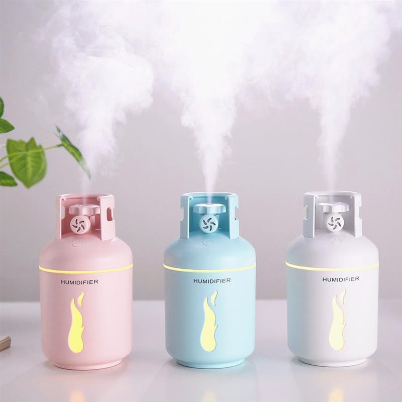 usb迷你加湿器创意煤气罐香薰空气净化保湿补水防干燥送灯扇|煤气罐-粉色[送小米灯+扇]