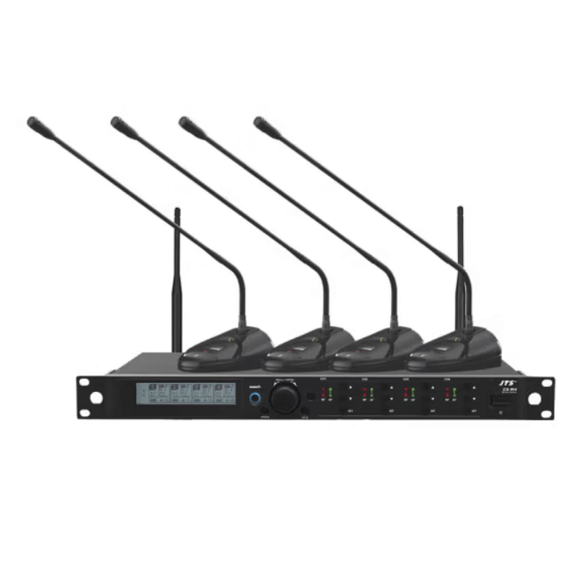 JTS CS-W4/CS-W4T 一拖四无线会议麦克风系统频率震荡模式 天线供电显示设定同步选项发话优先权设定图片