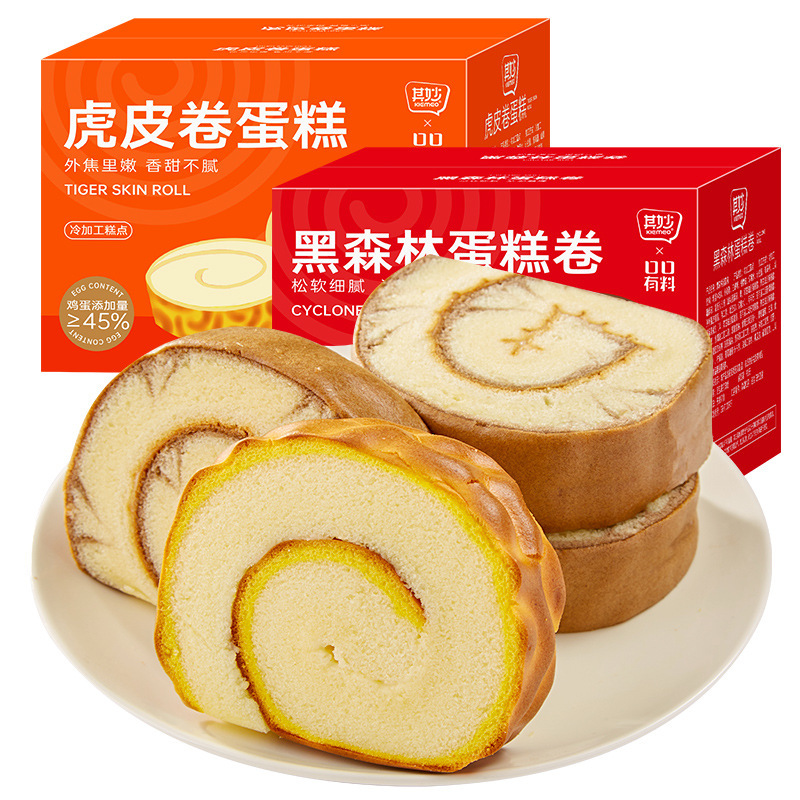 黑森林400g 5枚虎皮卷蛋糕卷面包整箱早餐糕点虎皮蛋糕瑞士卷小零食休闲食品小吃高清大图