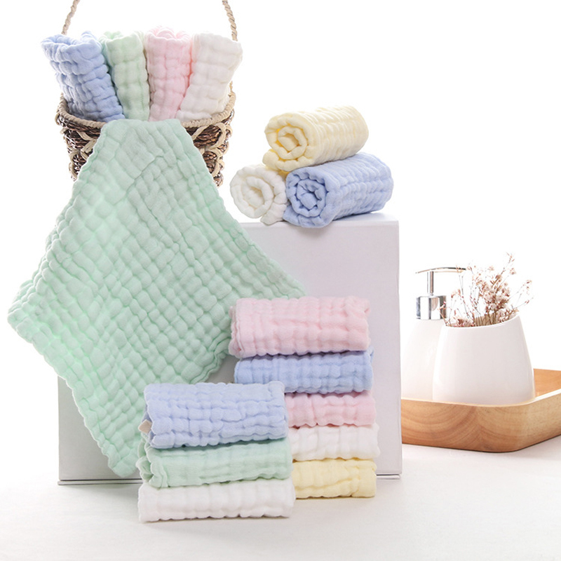 2条6层纯棉纱布口水巾儿童毛巾新生儿用品宝宝小方巾婴儿洗脸手帕手绢