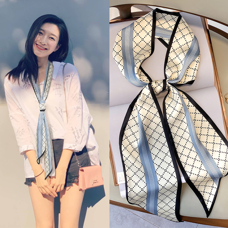 尼曼长丝巾小长条女春秋薄百搭西装西服领巾夏季搭配衬衫发带领带围巾