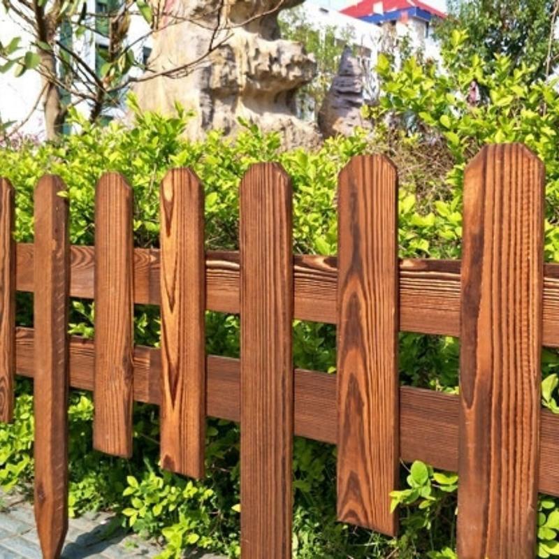 户外实木栅栏护栏装饰花园围栏室外庭院栏栅碳化防腐木花坛小篱笆碳化