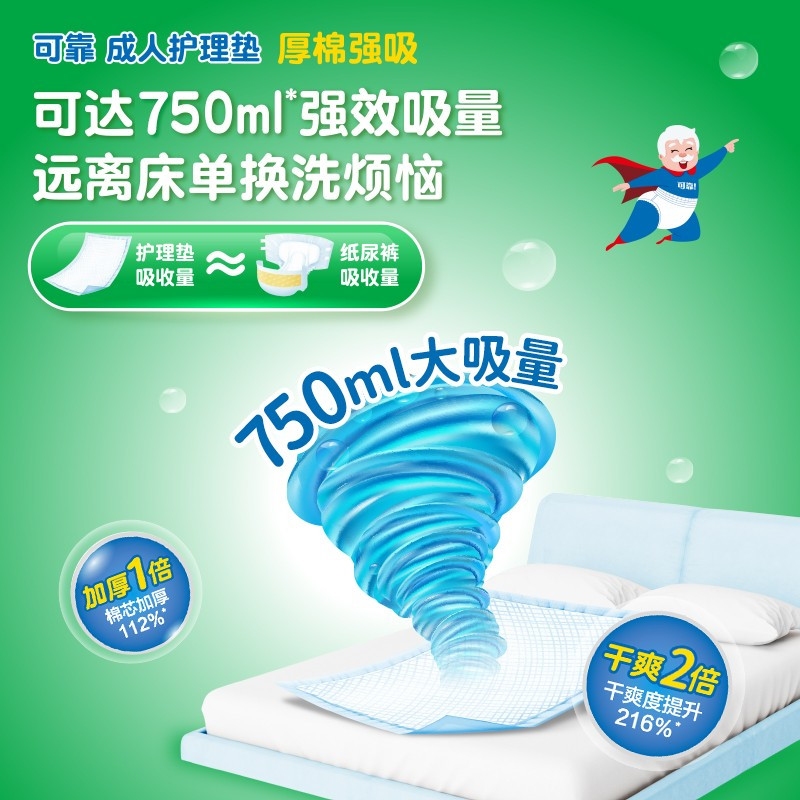可靠成人护理垫 600*750老年床垫纸尿垫 整箱120片