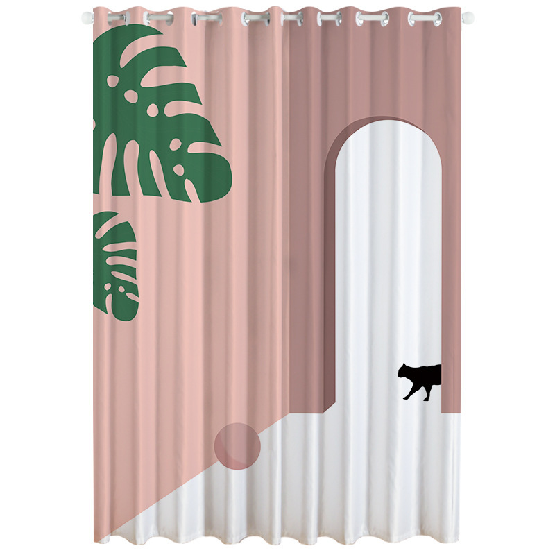 添福运 门帘隔断帘卧室隐私家用分间房间客厅免打孔屏风挡风帘子布帘窗帘遮光窗帘挂钩纯色窗帘打孔窗帘飘窗客厅帘子 P12莫兰迪 宽3.0米*高度2.7米打孔一片