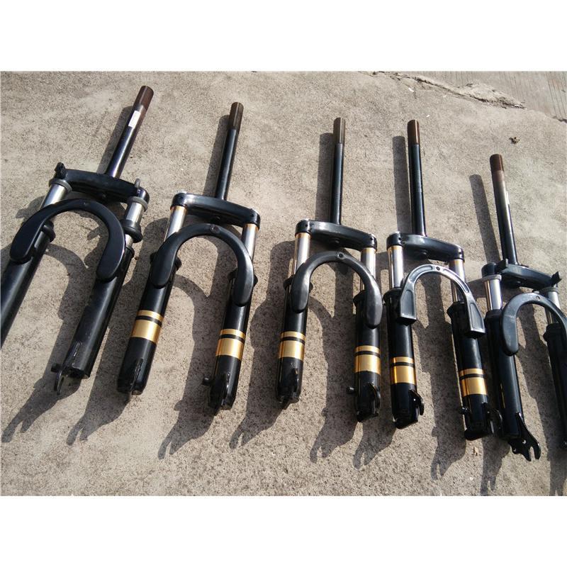 5厘米电动车前叉 电动车前叉简易款14寸16寸18寸液压防液压前叉弹簧