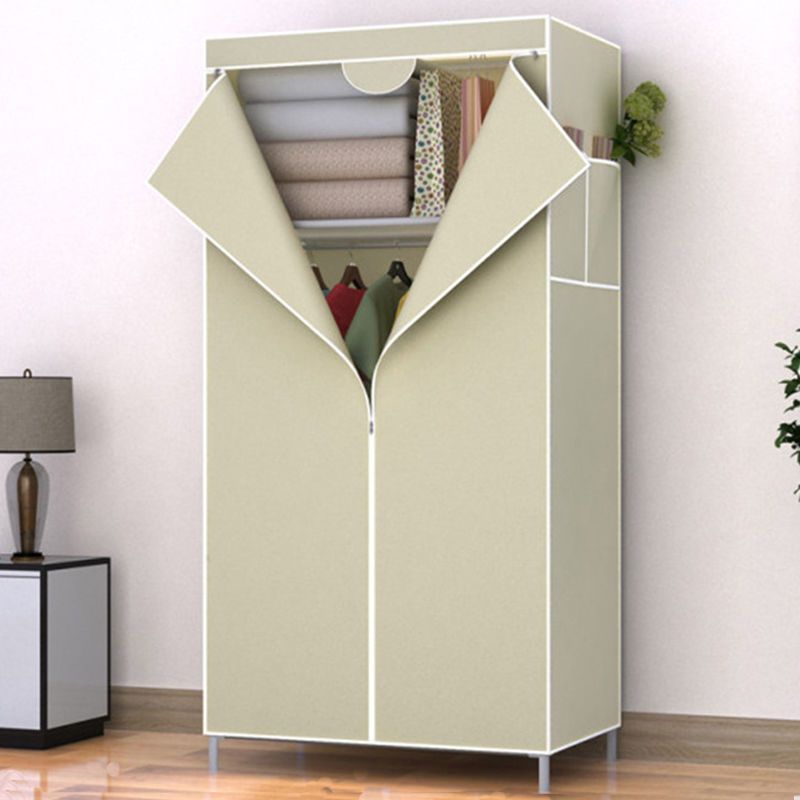 工匠时光简易衣柜布衣柜钢管组装收纳布衣橱钢架单双人挂衣柜视频