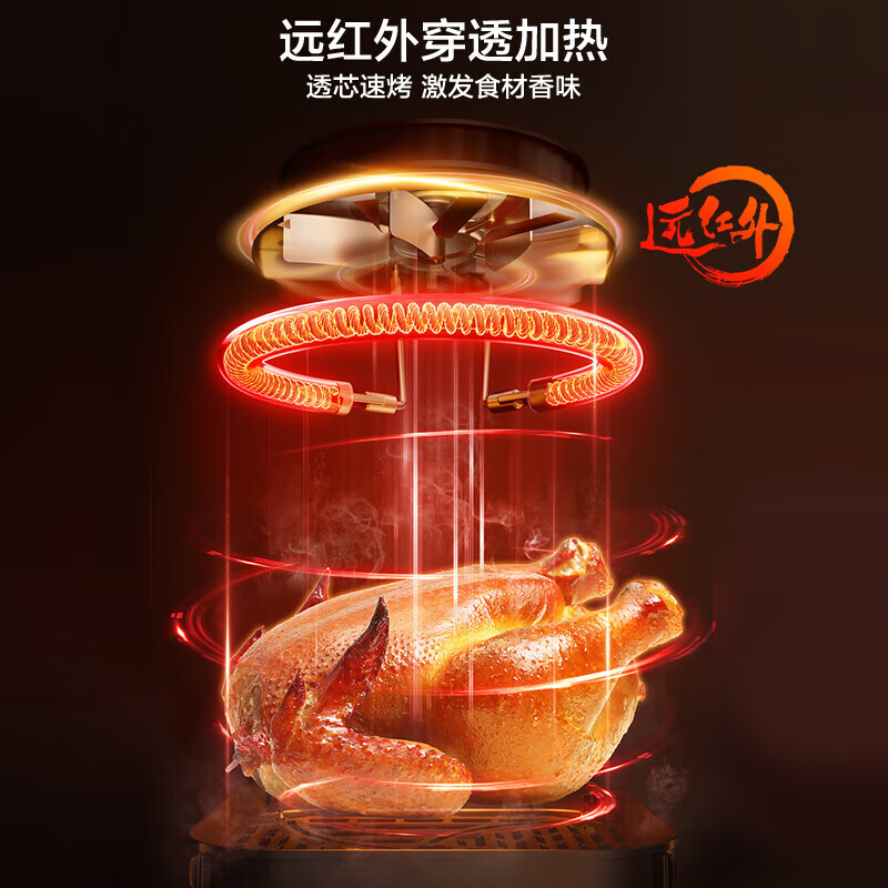 苏泊尔(SUPOR)空气炸锅 家用5L全自动空气炸锅实用大容量 蒸汽嫩炸 透明可视窗口 远红外穿透加热 KD50Y804高清大图
