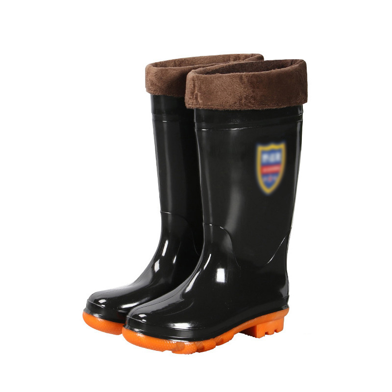 三极户外（Tri-polar）TP1698 雨靴男士pvc防滑加厚耐磨劳保保暖加绒雨鞋高清大图