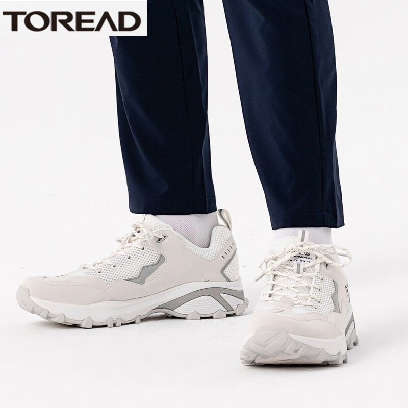 探路者男鞋户外徒步鞋子低帮透气网布轻便登山鞋春夏季男式防滑耐磨