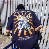2018新款街头日系短袖恤男宽松印花卡通嘻哈半袖学生原宿风体恤