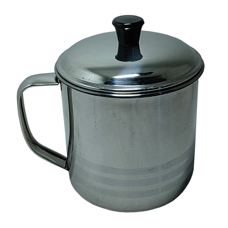 炯毅 不锈钢茶杯带盖家用防摔口杯老式茶缸子喝水杯 不锈钢杯子 10cm/个