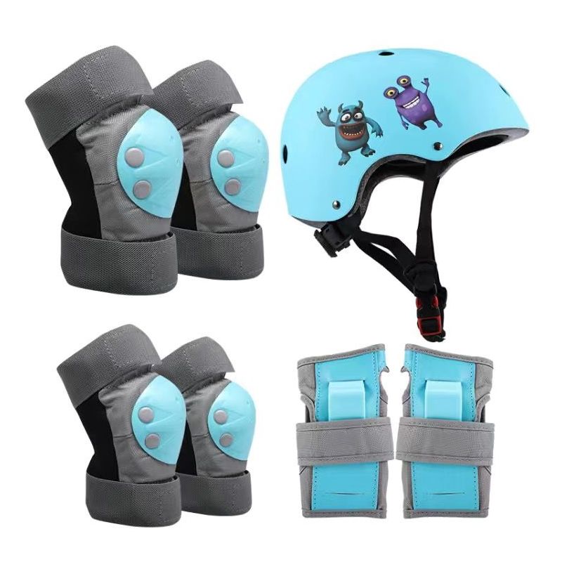 知鹿运动护具轮滑护具儿童头盔骑车全套海龟滑板溜冰平衡车自行车运动
