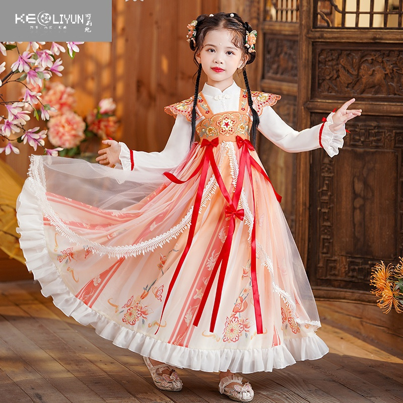 可莉允汉服女童连衣裙2023春装新款古风超仙裙子夏季儿童古装女夏款